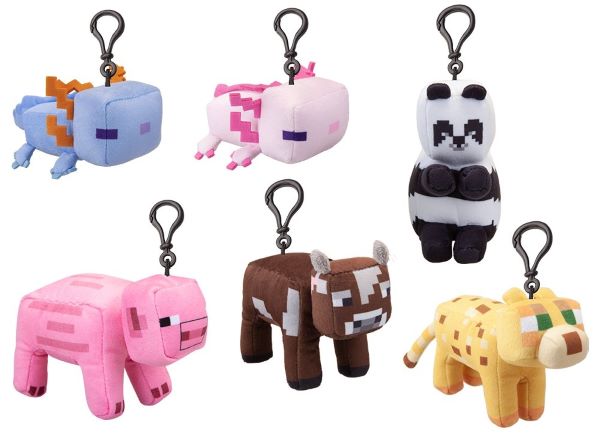 (Mis 0) MINECRAFT Portachiavi Peluche 13cm c/bagclip – 6ass…x24…x240